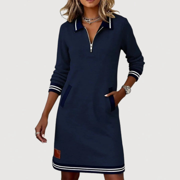 MARIETTA – CASUAL ZIP-NECK DRESS