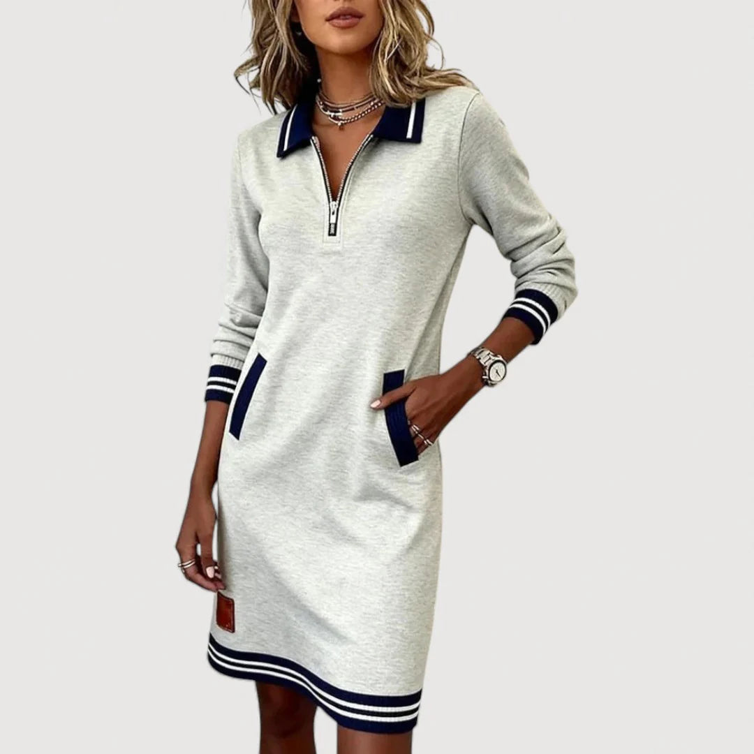 MARIETTA – CASUAL ZIP-NECK DRESS