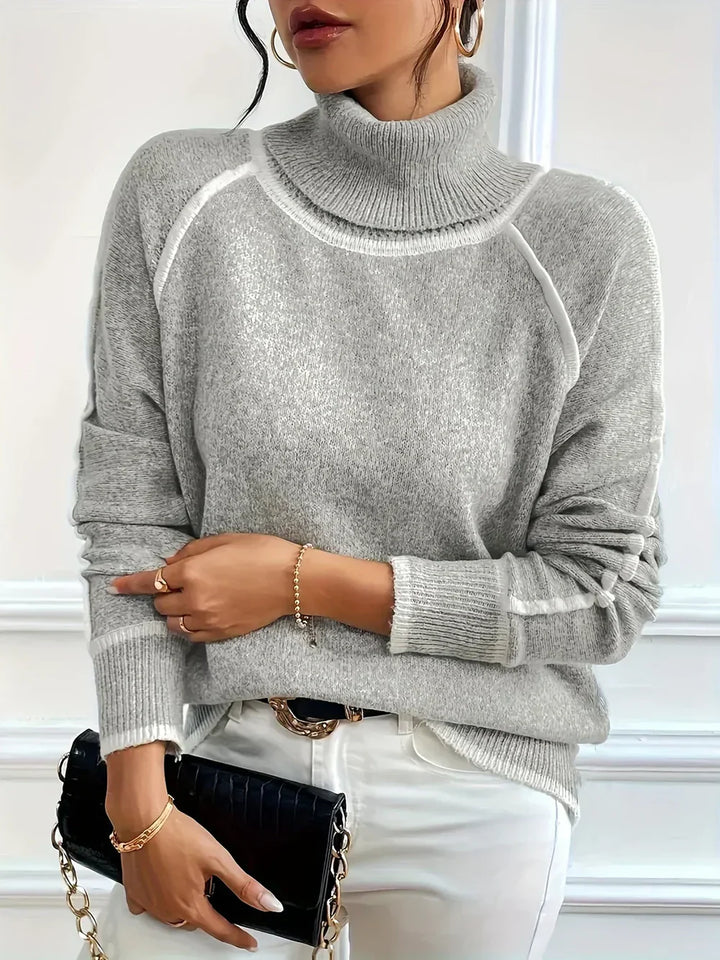 CHRISTINE ELEGANT RELAXED-FIT TURTLENECK SWEATER