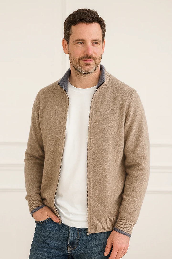 ETHAN LUXURY ZIP-UP CARDIGAN