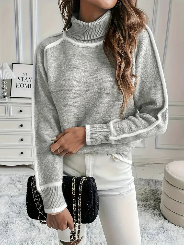 CHRISTINE ELEGANT RELAXED-FIT TURTLENECK SWEATER