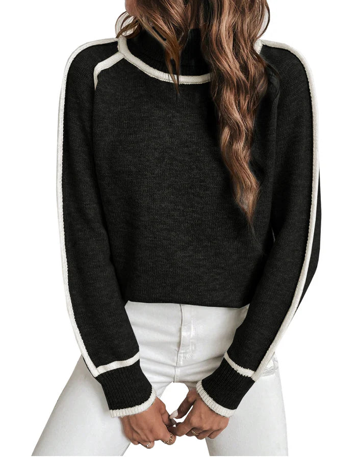 CHRISTINE ELEGANT RELAXED-FIT TURTLENECK SWEATER